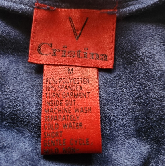 V Christina Open Draped Blue Cardigan - Picture 6 of 6